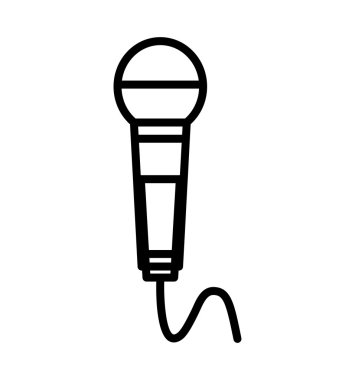 mikrofon müzik melodi ses simgesi. Vektör grafiği