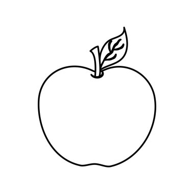 elma meyve sağlıklı gıda simgesi. Vektör grafiği