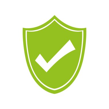 onay işareti kalkan güvenlik sistem kutsal kişilerin resmi. Vektör grafiği