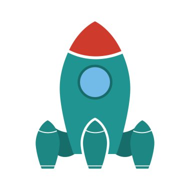 Roket uzay bilim simgesi. Vektör grafiği