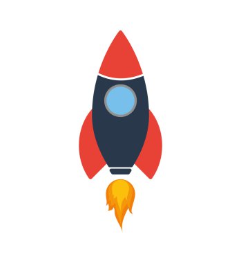 Roket uzay bilim simgesi. Vektör grafiği