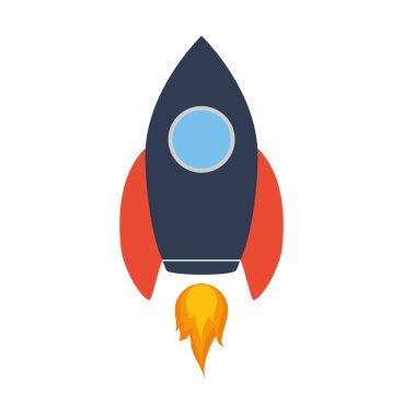 Roket uzay bilim simgesi. Vektör grafiği