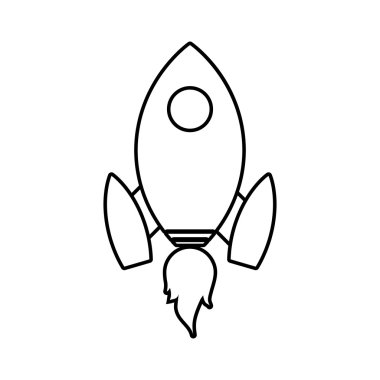 Roket uzay bilim simgesi. Vektör grafiği