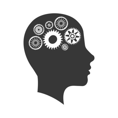 COG dişli makine bölümü baş simgesi. Vektör grafiği