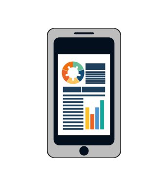 Infographic smartphone belge site simgesi. Vektör grafiği