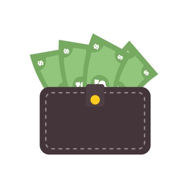 faturaları cüzdan para mali madde. Vektör grafiği