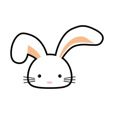 tavşan hayvan mutlu Paskalya simgesi. Vektör grafiği