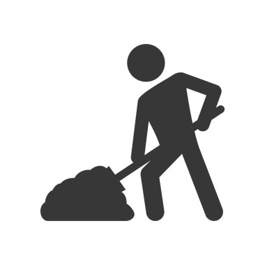 İnşaat simgesinin altındaki kavramlarını kürek. Vektör grafiği