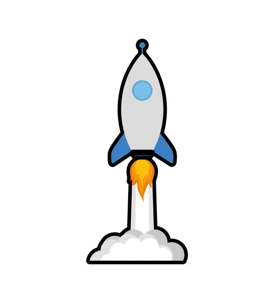 Icono científico de la nave espacial Rocket. Gráfico vectorial — Vector de stock