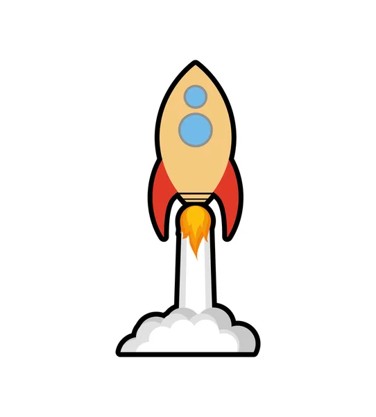 Icono científico de la nave espacial Rocket. Gráfico vectorial — Vector de stock