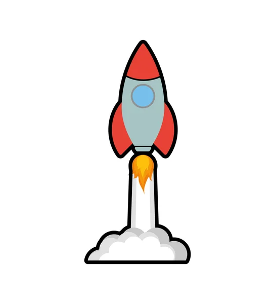 Rakete Raumschiff Wissenschaft Ikone. Vektorgrafik — Stockvektor