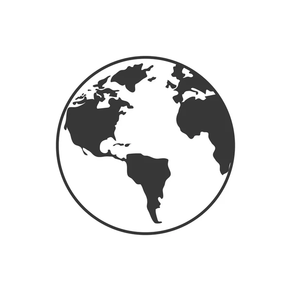 Икона силуэта планеты Земля. Векторная графика — стоковый вектор
