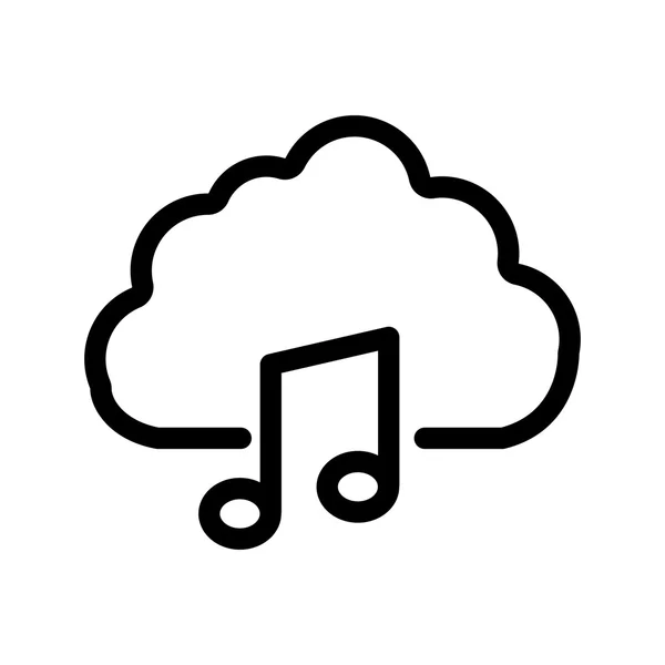 Música nota nube melodía sonido icono. Gráfico vectorial — Vector de stock