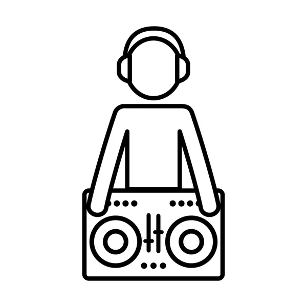 Dj headphone music icon. Vector graphic — Stock Vector