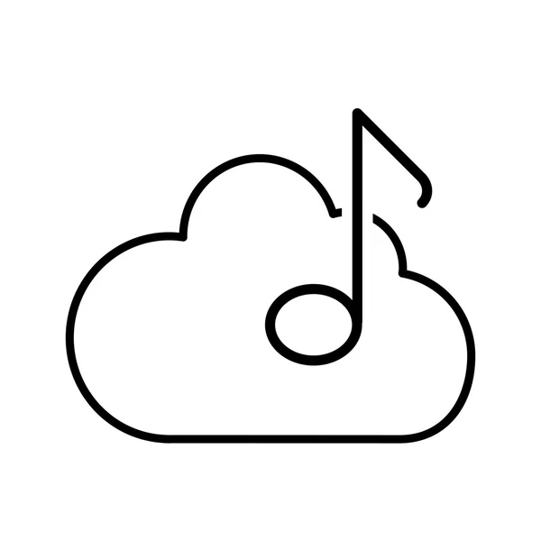 Music note cloud melody sound icon. Vector graphic — Stock Vector