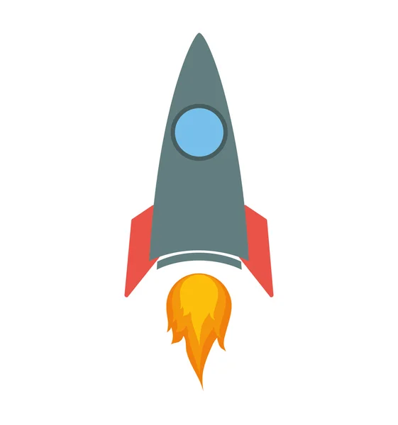 Icono científico de la nave espacial Rocket. Gráfico vectorial — Vector de stock