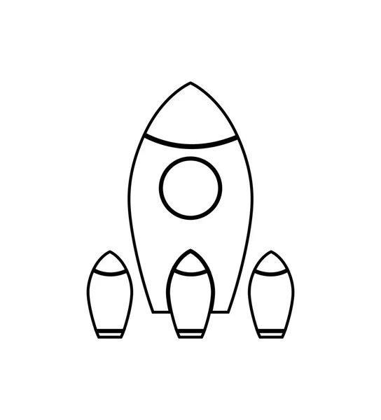 Icono científico de la nave espacial Rocket. Gráfico vectorial — Vector de stock