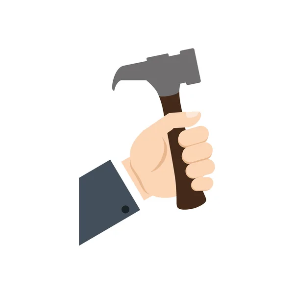 Hammer hand verktygsikonen konstruktion. Vektorgrafik — Stock vektor