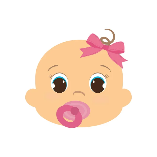Κορίτσι μωρό χαριτωμένο μικρό εικονίδιο παιδικής ηλικίας. Διανυσματικό γραφικό — Διανυσματικό Αρχείο