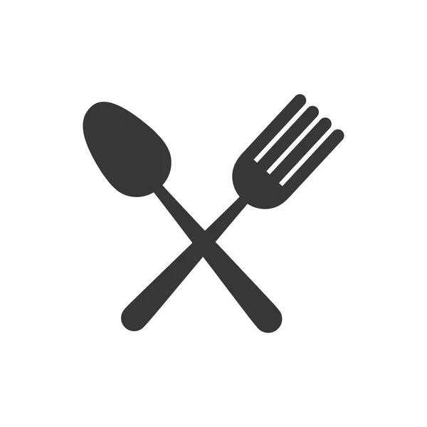 Vork, lepel bestek pictogram. Vectorafbeelding — Stockvector