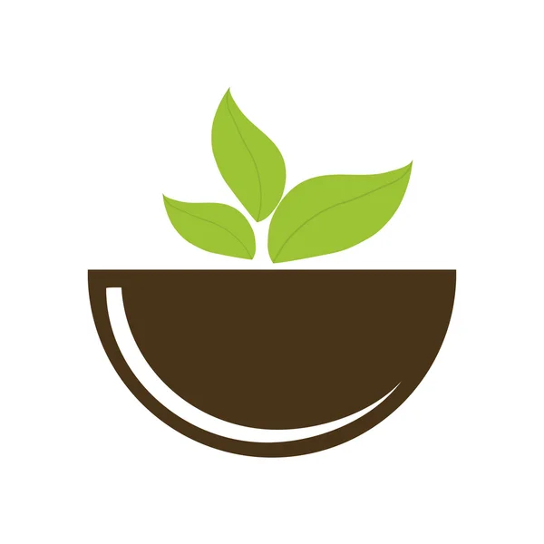 Leaf bowl hälsosam mat ikon. Vektorgrafik — Stock vektor