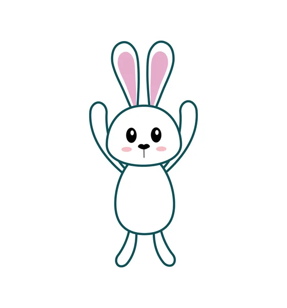 Lapin animal heureux icône de Pâques. Graphique vectoriel — Image vectorielle