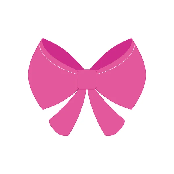 Rosa corbata lazo lindo icono. Gráfico vectorial — Vector de stock