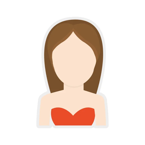 Frau Mädchen weiblichen Avatar Person-Symbol. Vektorgrafik — Stockvektor