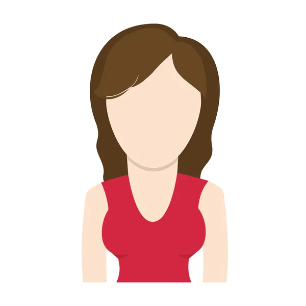 Mulher menina fêmea avatar pessoa ícone. Gráfico vetorial — Vetor de Stock