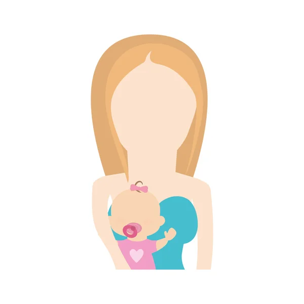 Mother girl baby little childhood icon. Vector graphic — Stock Vector