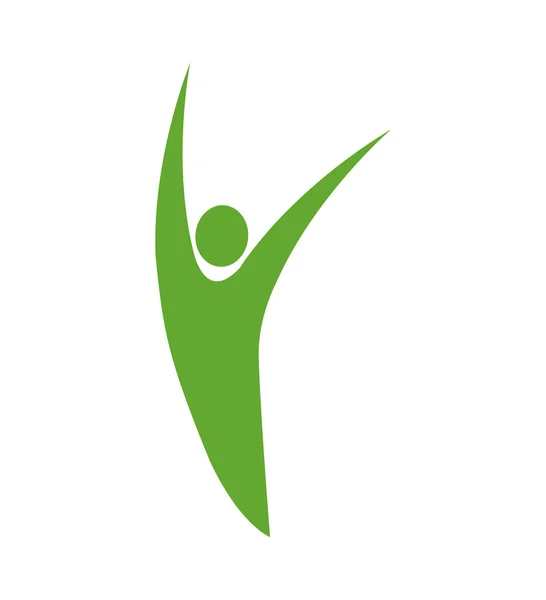 Blatt Person grüne Pflanze Symbol. Vektorgrafik — Stockvektor