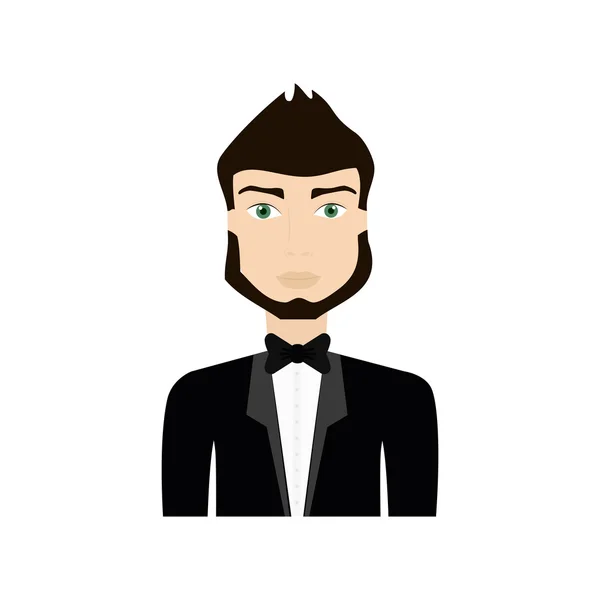 Hombre traje hombre persona pelo avatar icono. Gráfico vectorial — Vector de stock