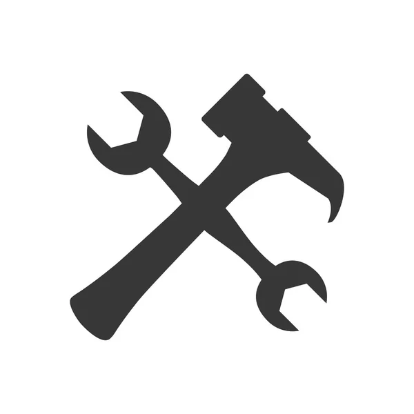 Schraubenschlüssel Hammer Werkzeug Symbol. Vektorgrafik — Stockvektor