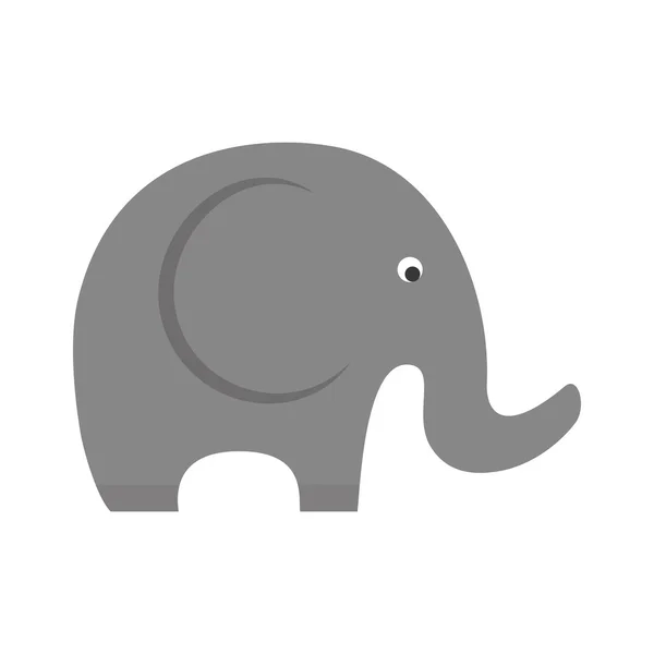 Pequeño elefante lindo animal icono. Gráfico vectorial — Vector de stock