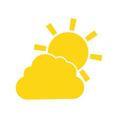 bulut güneş hava gökyüzü sezon simge. Vektör grafiği