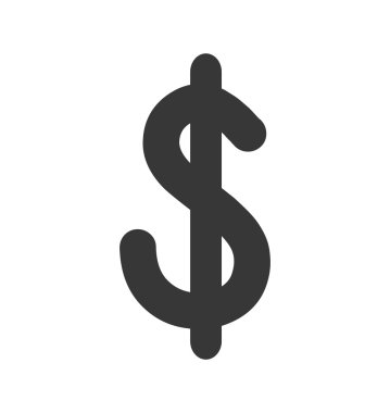 dolar işareti para finansal öğe simgesi. Vektör grafiği
