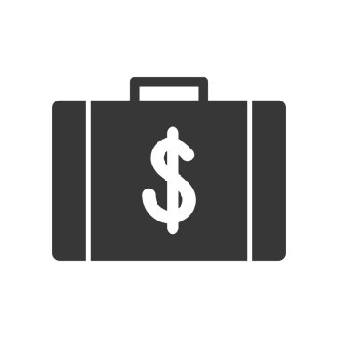 Doları bavul para simgesi. Vektör grafiği