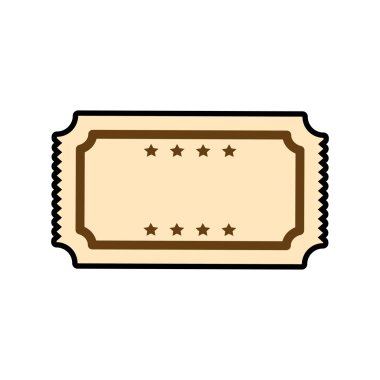 Bilet kupon retro vintage simgesi. Vektör grafiği