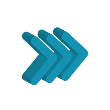 ok mavi yön Infographic simgesi. Vektör grafiği