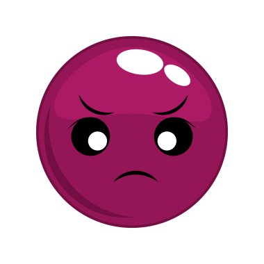 kızgın yüz karikatür ifade simgesi. Vektör grafiği