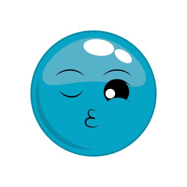 yüz karikatür ifade simgesi öp. Vektör grafiği