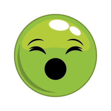 çığlık yüz karikatür ifade simgesi. Vektör grafiği