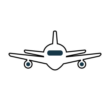 uçak siluet seyahat simgesi. Vektör grafiği