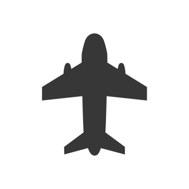 uçak siluet seyahat simgesi. Vektör grafiği