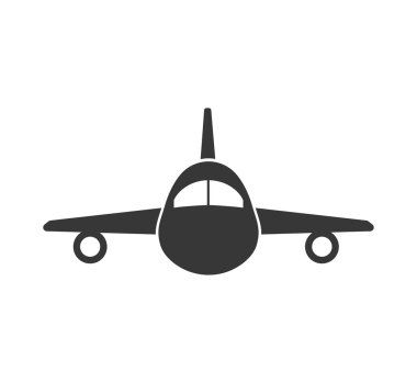 uçak siluet seyahat simgesi. Vektör grafiği