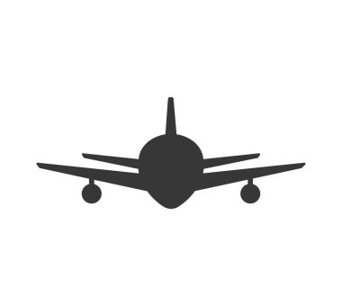 uçak siluet seyahat simgesi. Vektör grafiği