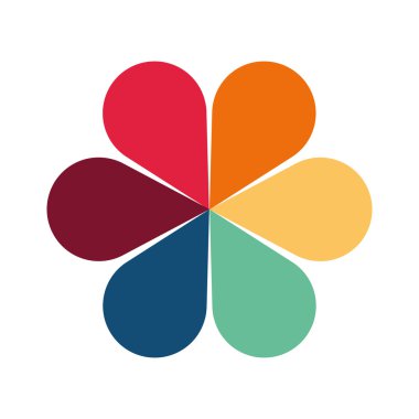 Infographic çiçek çok renkli veri simgesi. Vektör grafiği