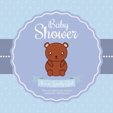 Kawaii ayı. Duş tasarım bebeğim. Vektör grafiği