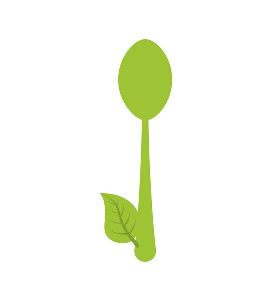 Cutlery leaf product healthy icon. Vector graphic — Stock Vector