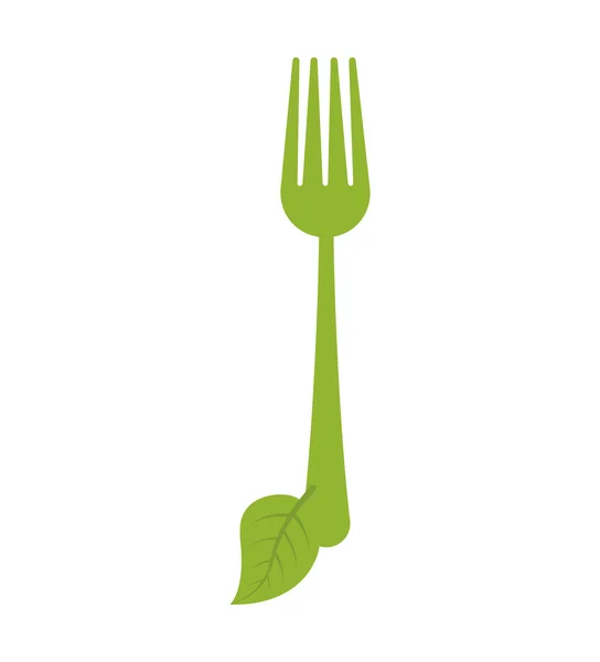 Çatal bıçak takımı yaprak ürün sağlıklı simge. Vektör grafiği — Stok Vektör